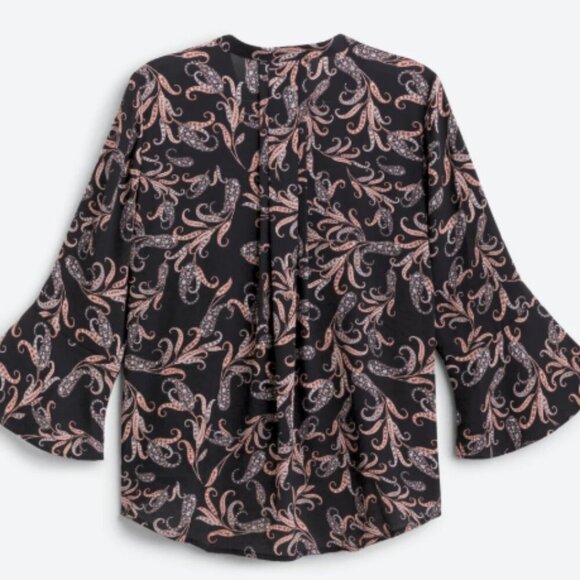 41 Hawthorn Trina Bell Sleeve Blouse  XLP | Black - Picture 1 of 9